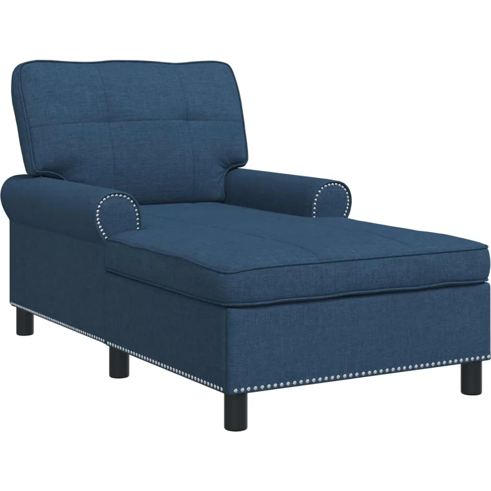 vidaXL Chaise Lounge Blauw Stof 91 x 157 x 91 cm, foto 4