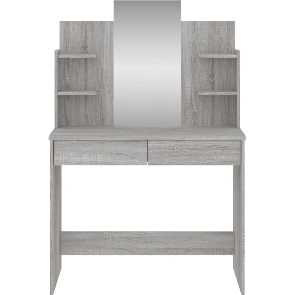 vidaXL Kaptafel met spiegel 96x39x142 cm grijs sonoma eikenkleurig