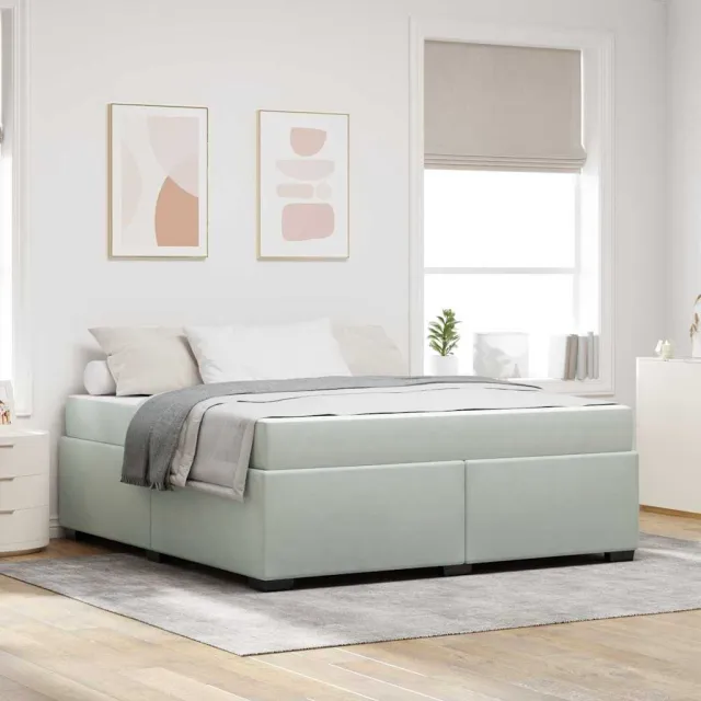 vidaXL Bedframe met matras Lichtgrijs 180 x 200 cm Stof