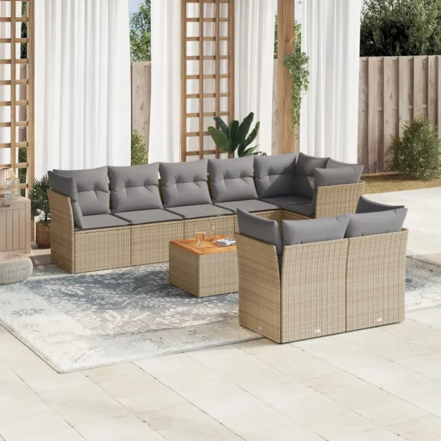 vidaXL Patio Sofa Set 8-zits Beige mix en grijs, foto 2