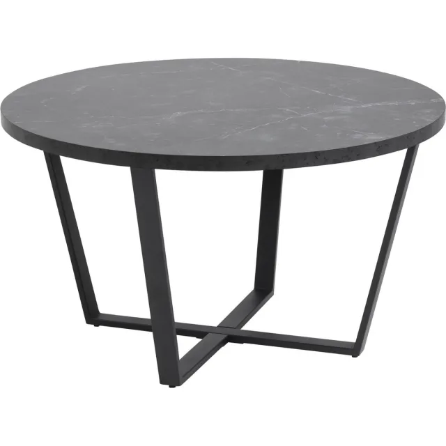 Bendt Ronde Salontafel 'Per' Zwart Marmerlook, Ø77cm