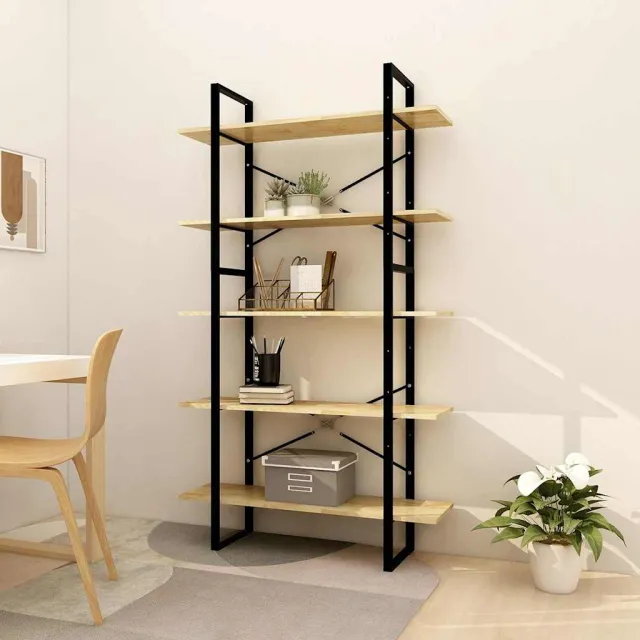 vidaXL Boekenkast met 5 schappen 100x30x175 cm massief grenenhout bruin