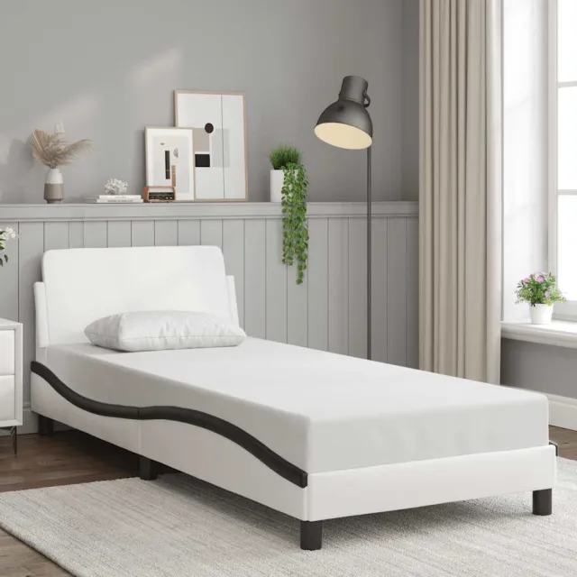 vidaXL Bedframe "Dover" kunstleer zwart en wit 90x190 cm