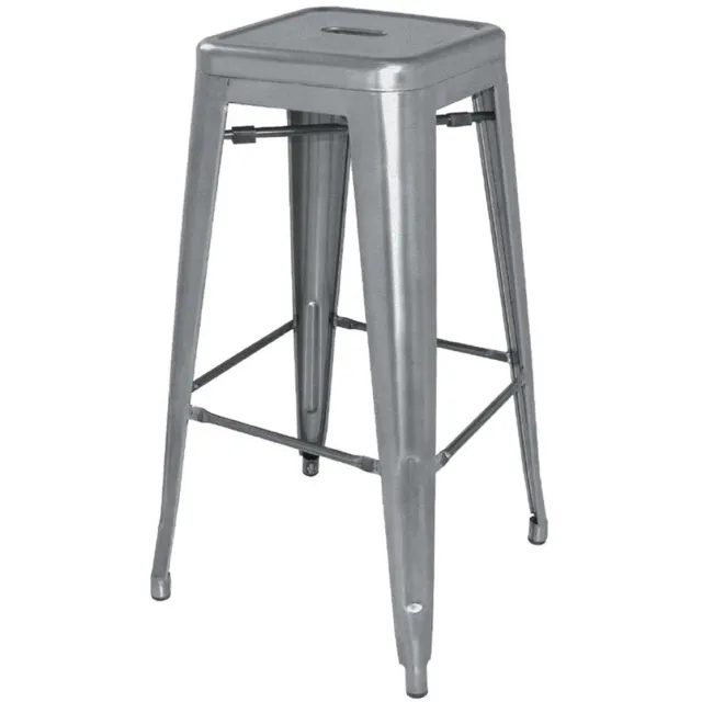Bolero Stalen Bistro Barkruk Grijs (4 Stuks) - Bolero DM934 - Horeca & Professioneel