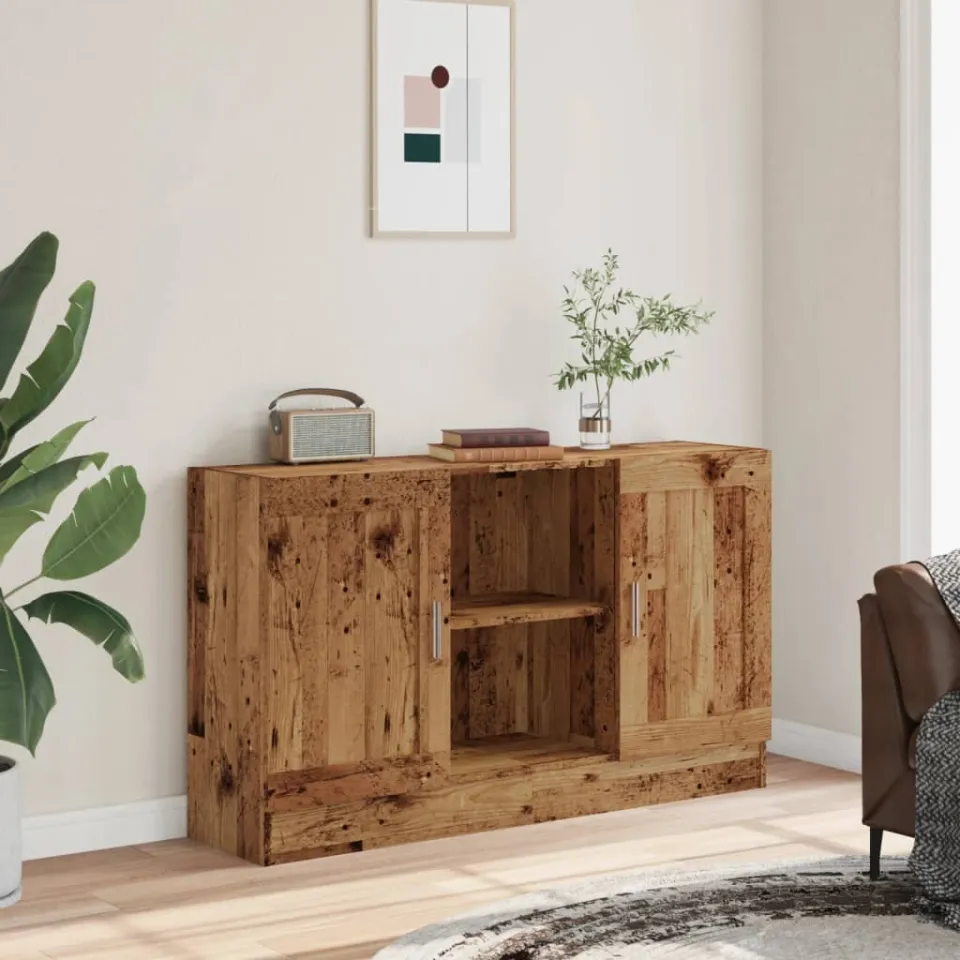 vidaXL Dressoir 120x30,5x70 cm bewerkt hout oud houtkleurig bruin, foto 3