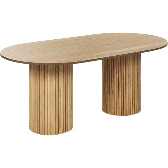 Beliani SHERIDAN - Eettafel - Lichte houtkleur - MDF Bruin