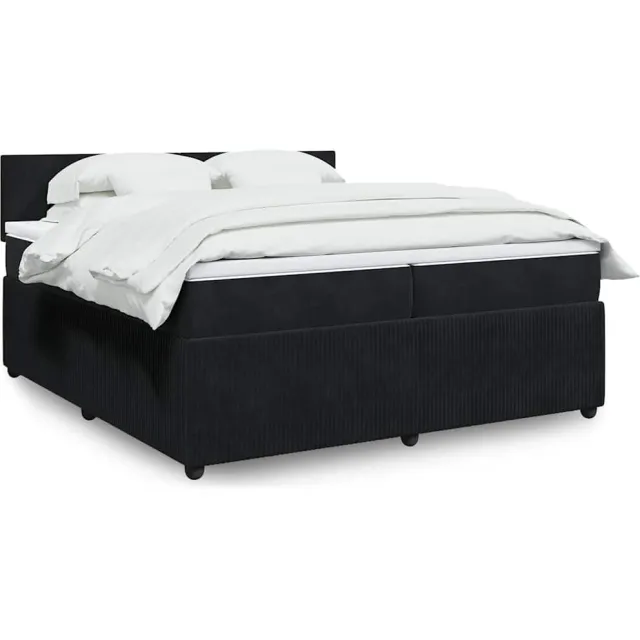 vidaXL Boxspring met matras fluweel zwart 200x200 cm