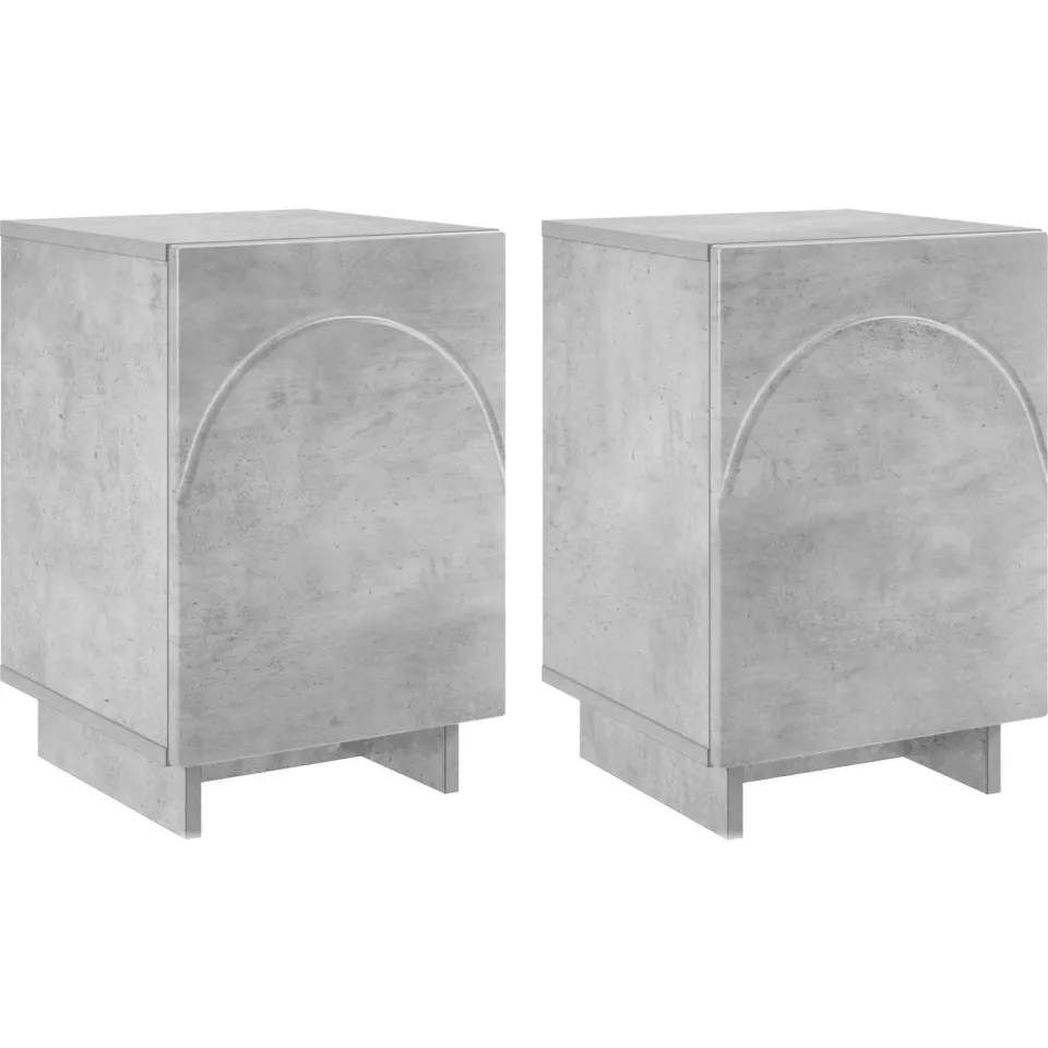 vidaXL Nachtkastje 2 st Betongrijs 33,5 x 34,5 x 50 cm Bewerkt hout grijs, foto 3
