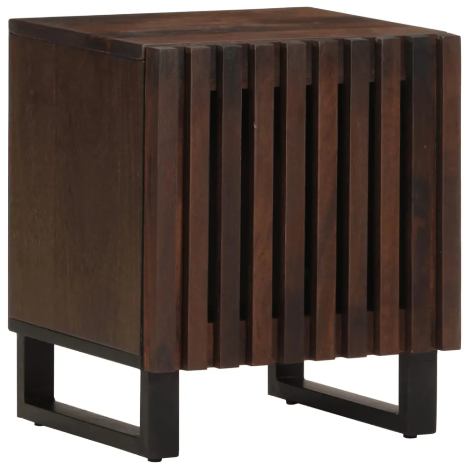 vidaXL Nachtkastjes 2 st 40x34x46 cm massief mangohout bruin, foto 2
