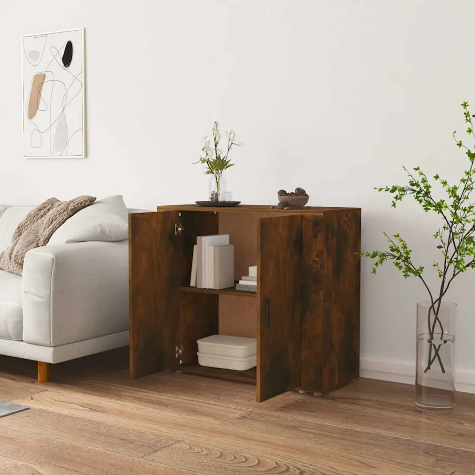 vidaXL Dressoir 80x33x70 cm bewerkt hout gerookt eikenkleurig, foto 3