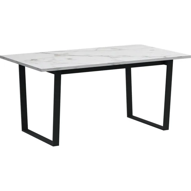 Actona Amble eetkamertafel 90x160cm wit marmerprint.