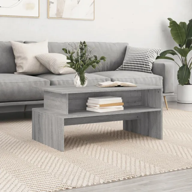 vidaXL Salontafel 90x55x42,5 cm bewerkt hout betongrijs