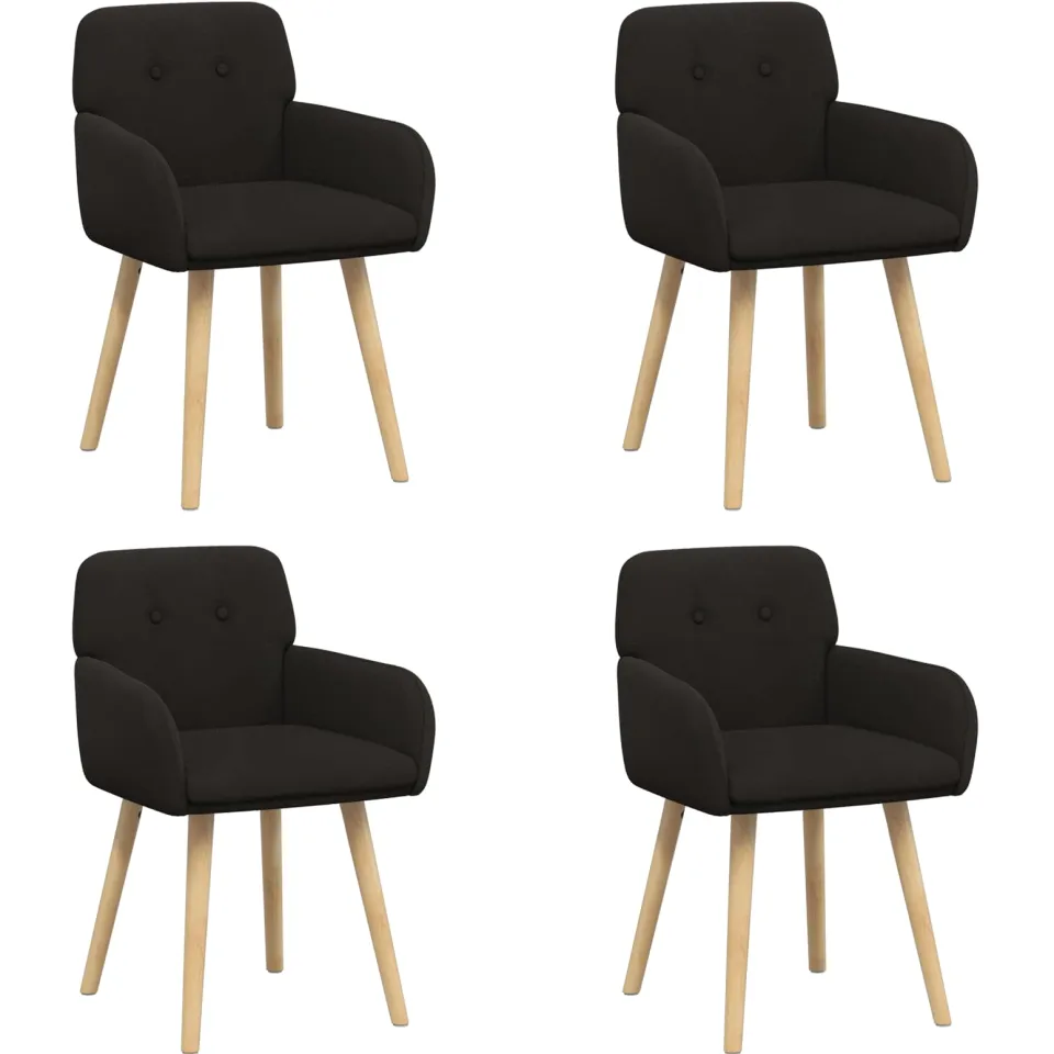 vidaXL Eettafelstoelen 4 st Bouclé Zwart 59 x 56,5 x 85 cm, foto 3