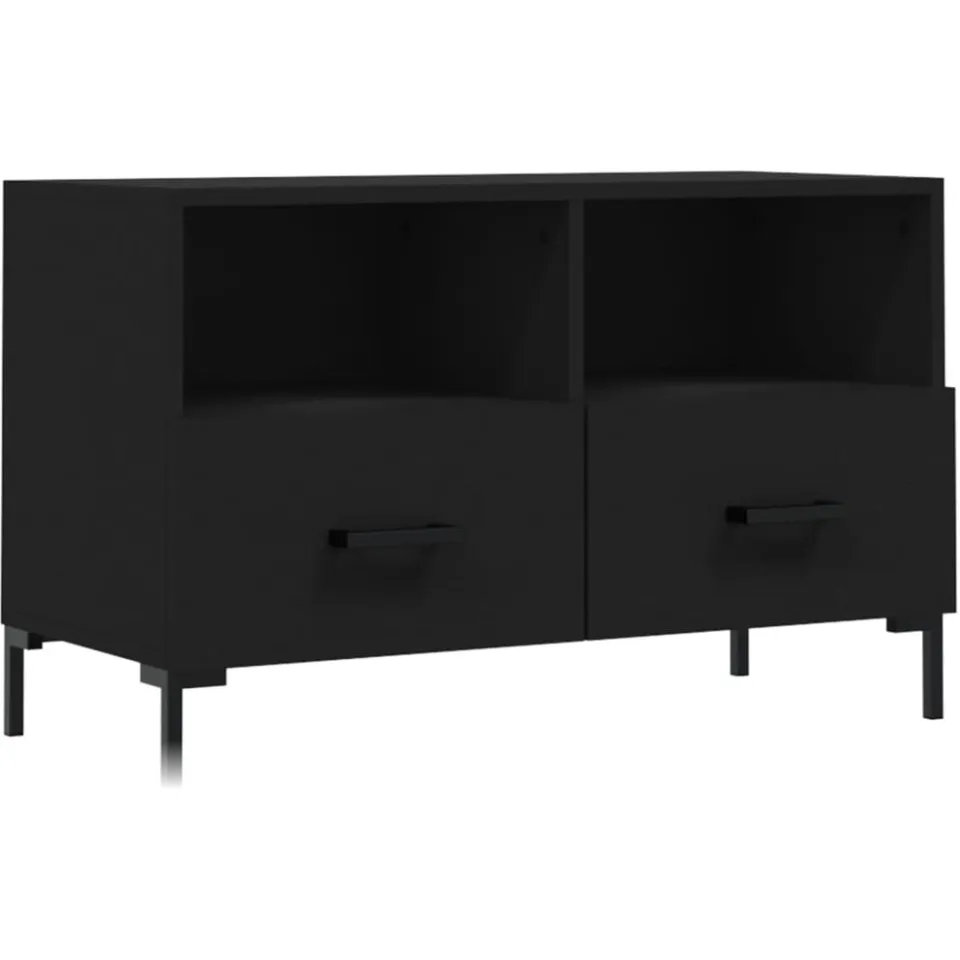 vidaXL Tv-meubel 80x36x50 cm bewerkt hout zwart, foto 3
