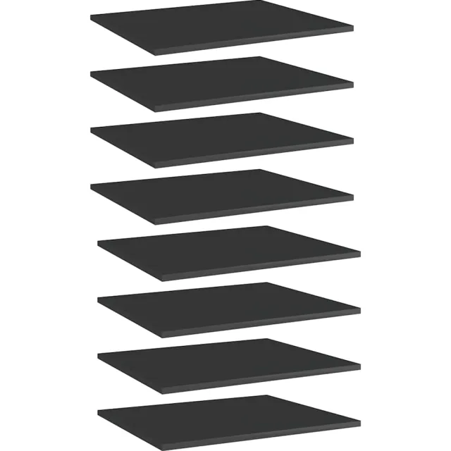 vidaXL Wandschappen 8 st 60x50x1,5 cm bewerkt hout hoogglans zwart