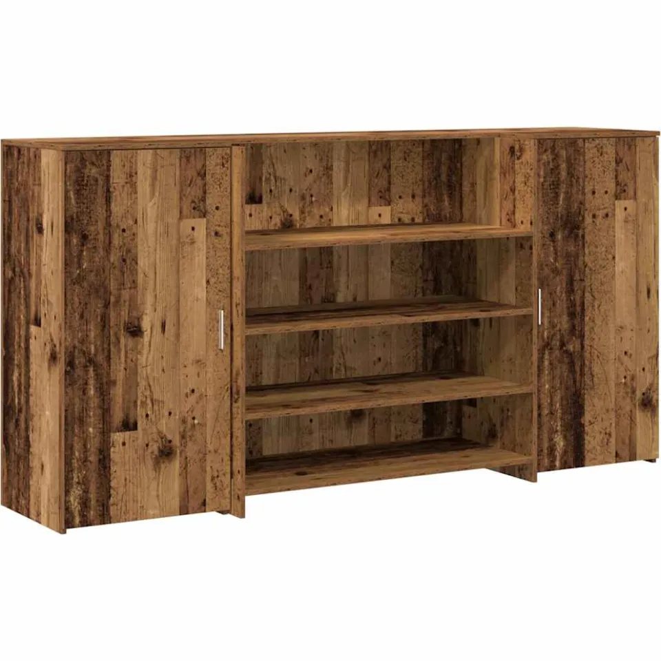 vidaXL Receptiebalie 200x50x103,5 cm bewerkt hout oud houtkleurig bruin, foto 3