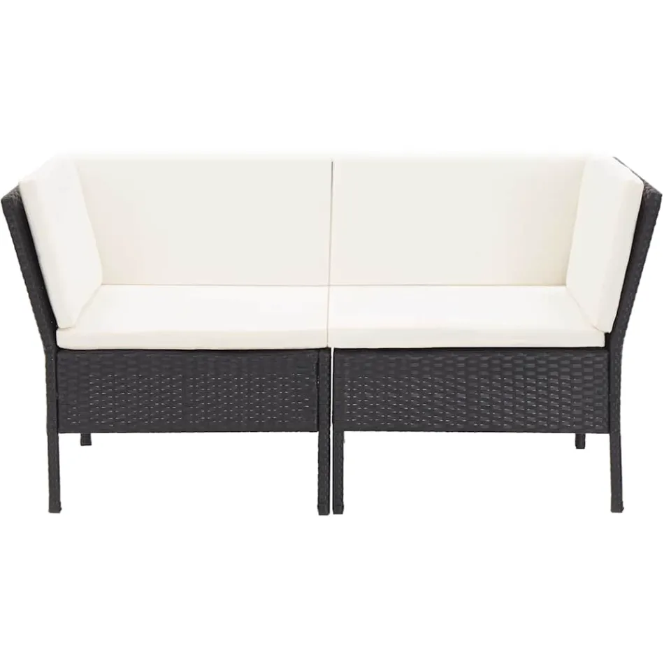 vidaXL 6-delige Loungeset met kussens poly rattan zwart, foto 4