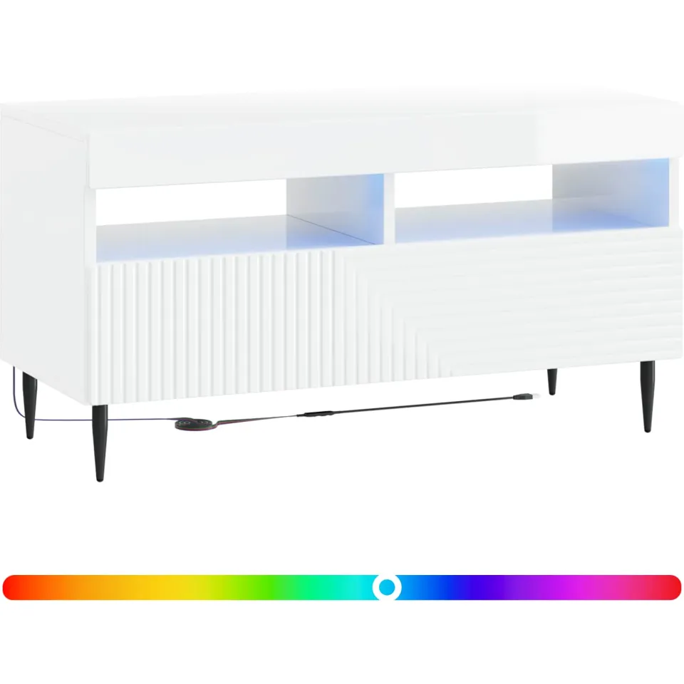 vidaXL LED tv-meubel HAARLEM 81 x 35 x 43 cm Hoogglans Wit