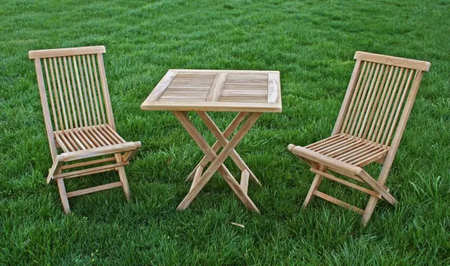 HUSKI Teak Klaptafel Vierkant 70x70cm AB Grade Teakhout FSC natuurlijk teak