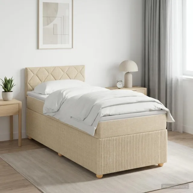 vidaXL Boxspringbed met matras Crèmekleurig 80 x 200 cm Stof