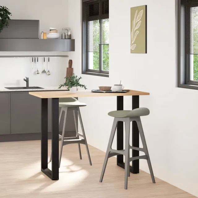 vidaXL Bartafelpoten 2 st U-vormig 60x(100-101) cm staal zwart