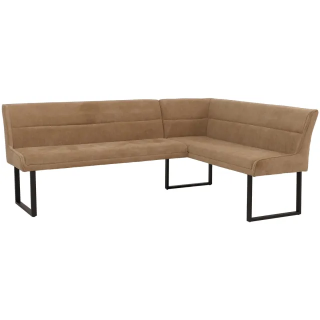 MCW Hoekbank MCW-O81, eetkamerbank, (310 g/m²) chenille stof/textiel, metaal, 210 x 159 cm ~ lichtbruin