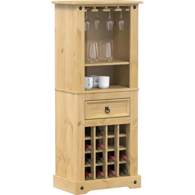 vidaXL Wijnrek Corona 56x35x134,5 cm massief grenenhout Bruin