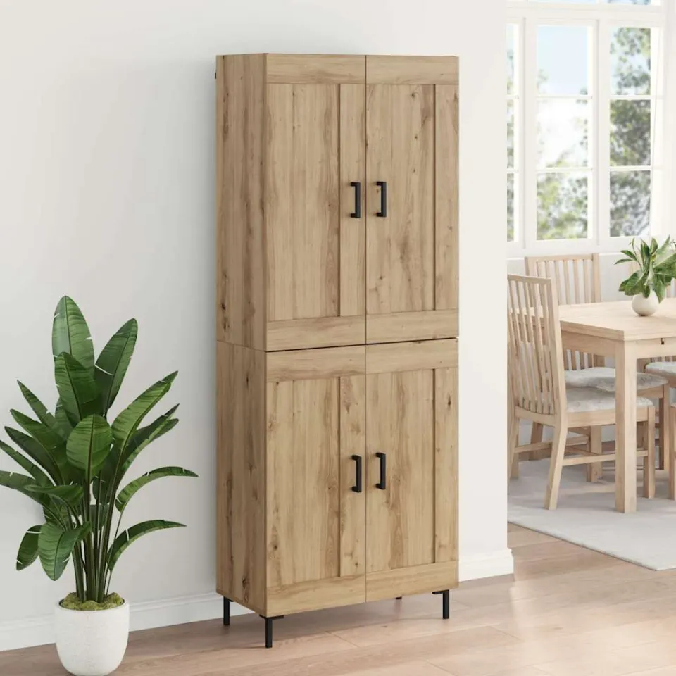 vidaXL Hoge kast 2 st Artisan Eiken 69,5 x 34 x 180 cm Bewerkt hout, foto 3