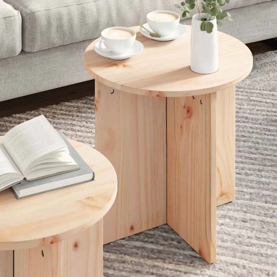 vidaXL Salontafel 2 st Naturel 41.5 x 41.5 x 46 cm, foto 3