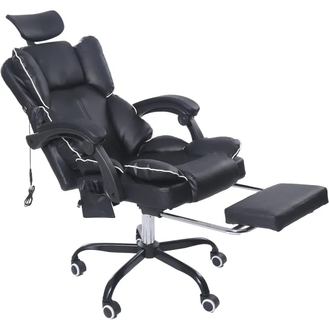 GOTAGEE Bureaustoel Ergonomische Gaming-Stoel – Met Ventilator, Luchtkoeler & Koeling, Geventileerde Zitting, Ligfunctie, Massage, Verstelbare Directiestoel, Zwart