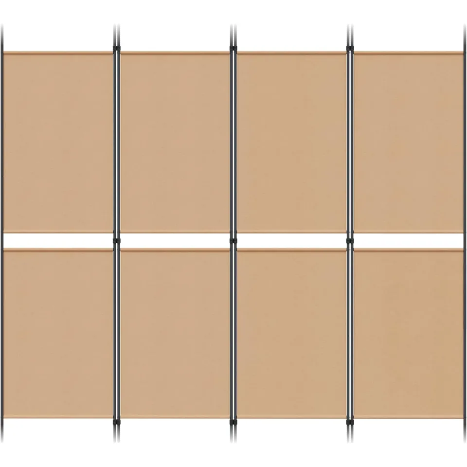 vidaXL 4-Panel Room Divider Beige 200 x 180 cm Stof, foto 4