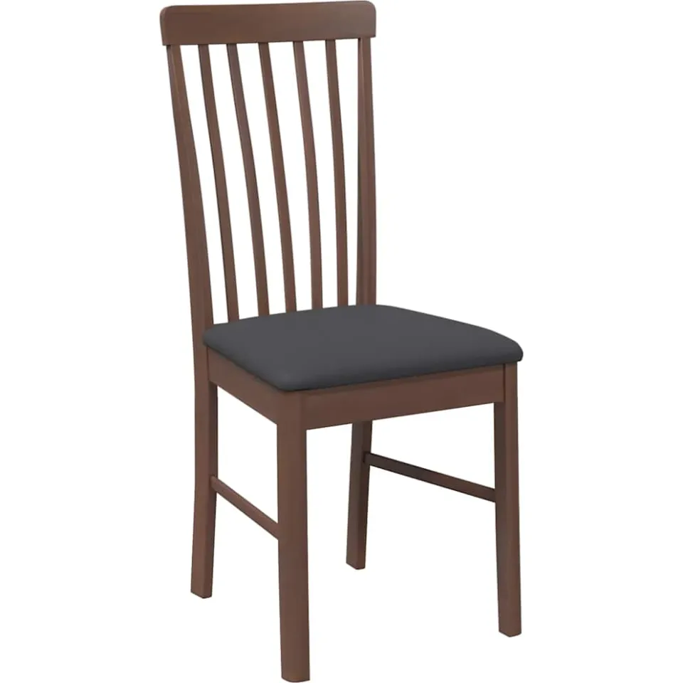 vidaXL Eetkamerstoelen met kussens 2 st massief hout rubber bruin, foto 4