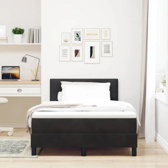 vidaXL Boxspringbed met matras Zwart 120 x 200 cm Fluweel