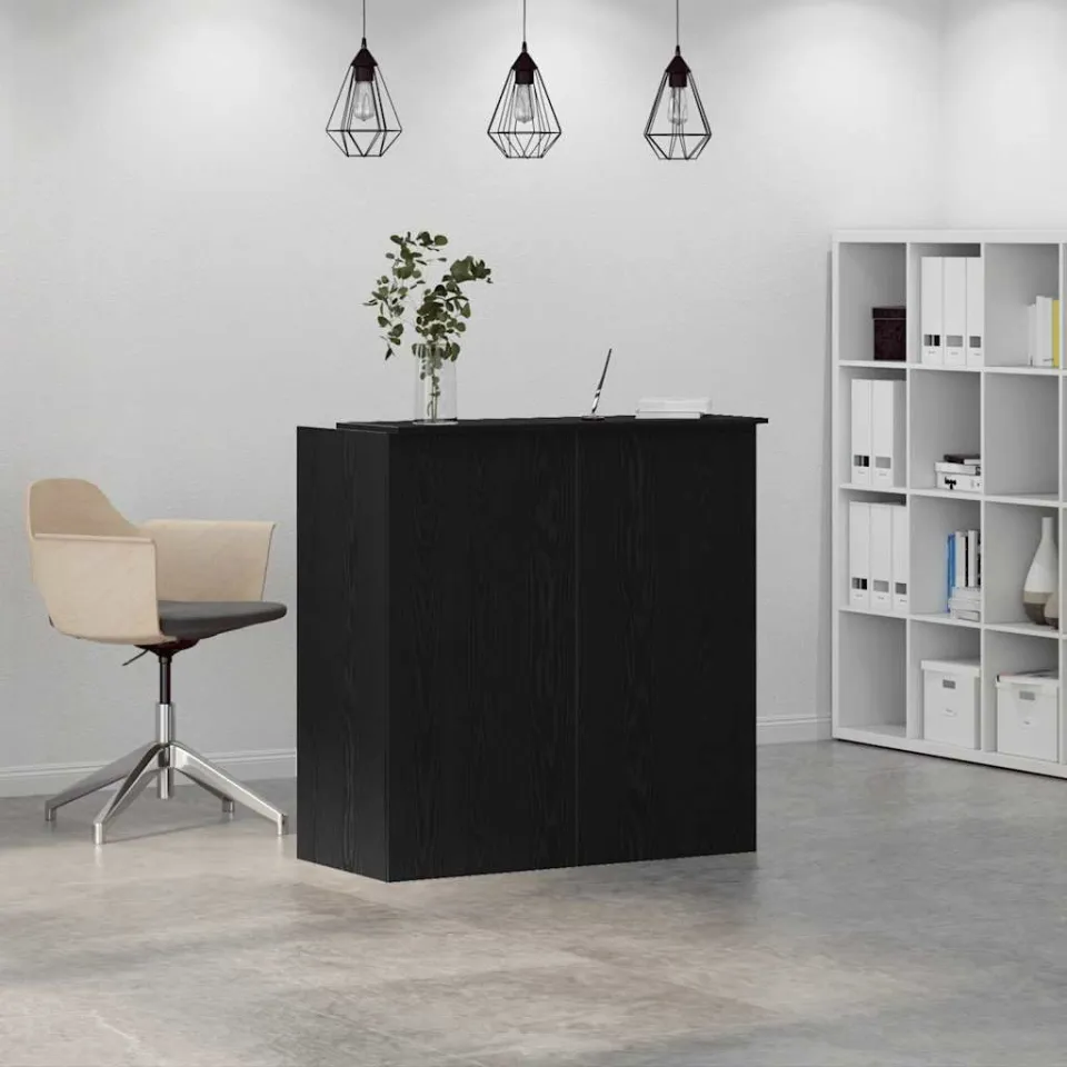 vidaXL Receptiebalie zwart eiken 100x50x103,5 cm bewerkt hout, foto 4