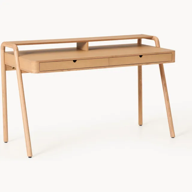 Westwing Collection Houten bureau Evrak met lades Beige