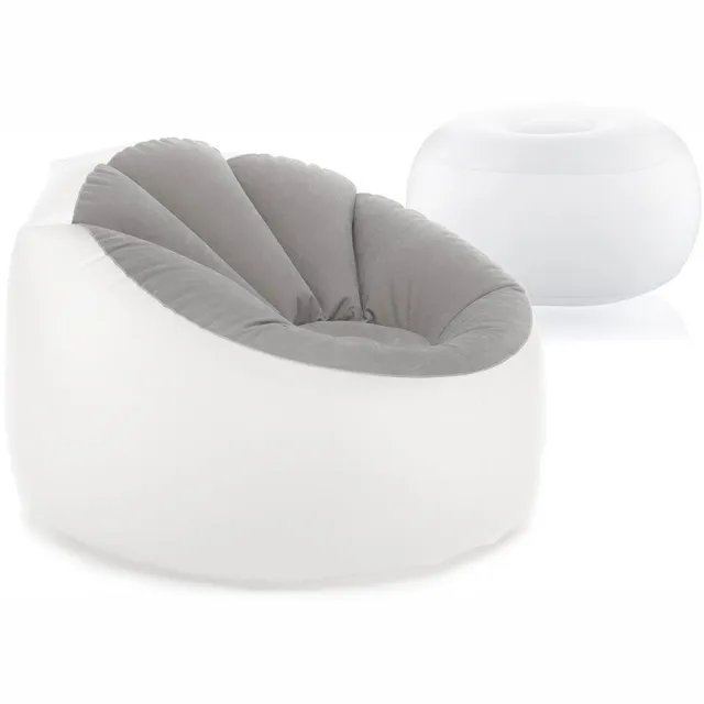 Innovagoods Pack Opblaasbare fauteuil met veelkleurige lampjes en Opblaasbare stoel met veelkleurige LED en afstandsbediening InnovaGoods Grijs
