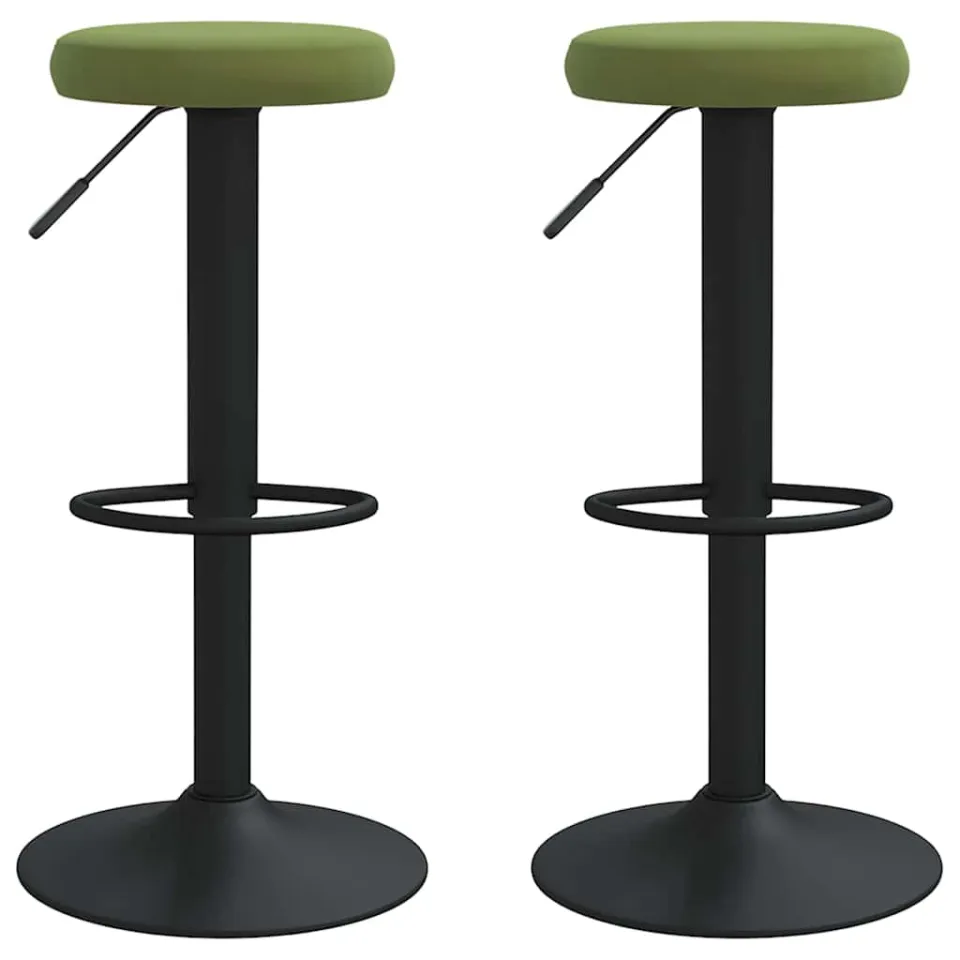 vidaXL Barkrukken 2 st fluweel lichtgroen groen, foto 3