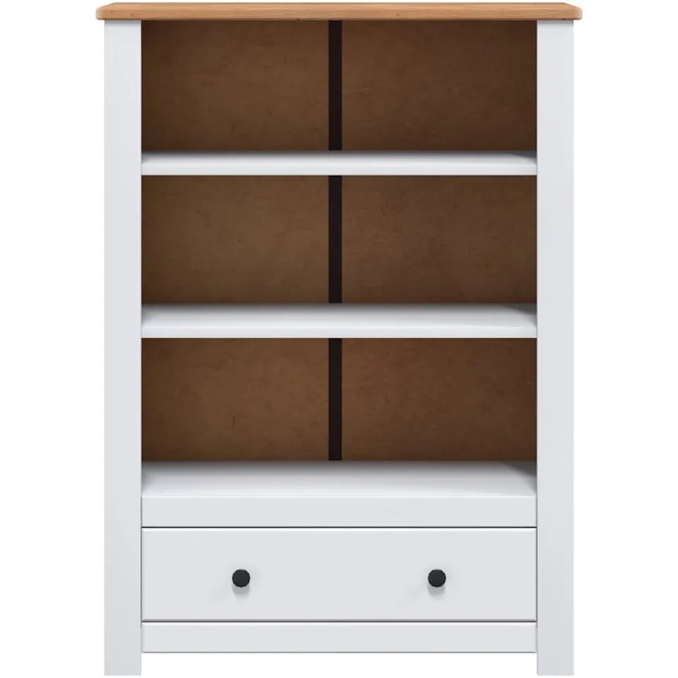 vidaXL Boekenkast Panama Range 80x35x110 cm massief grenenhout wit, foto 4