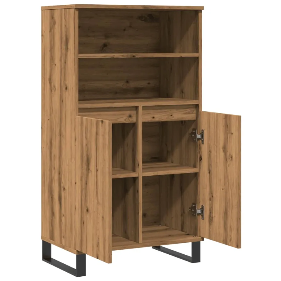 vidaXL Hoge kast 60x36x110 cm bewerkt hout artisanaal eikenkleur, foto 4