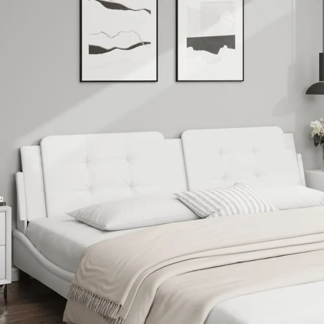 vidaXL Hoofdbordkussen "Zadar" 200 cm kunstleer wit
