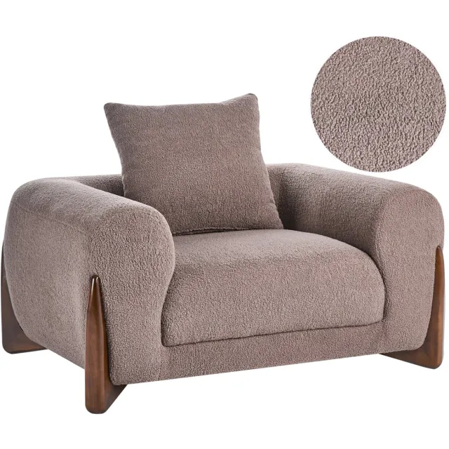 Beliani VINLIDEN - Fauteuil - Bruin - Bouclé