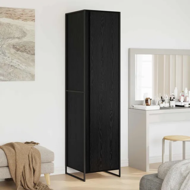vidaXL Warderobe Zwart Eiken 50 x 50 x 200 cm, foto 2