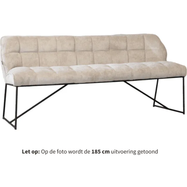 NordXL Eetkamerbank Jelle taupe polyester 220 cm