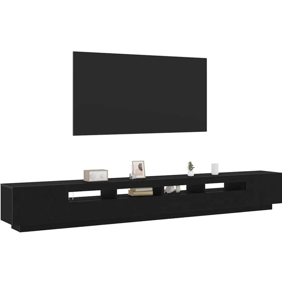 vidaXL Tv-meubelset 3 st 300 x 35 x 40 cm Zwart