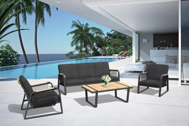 Intergard Robinson aluminium loungeset antraciet