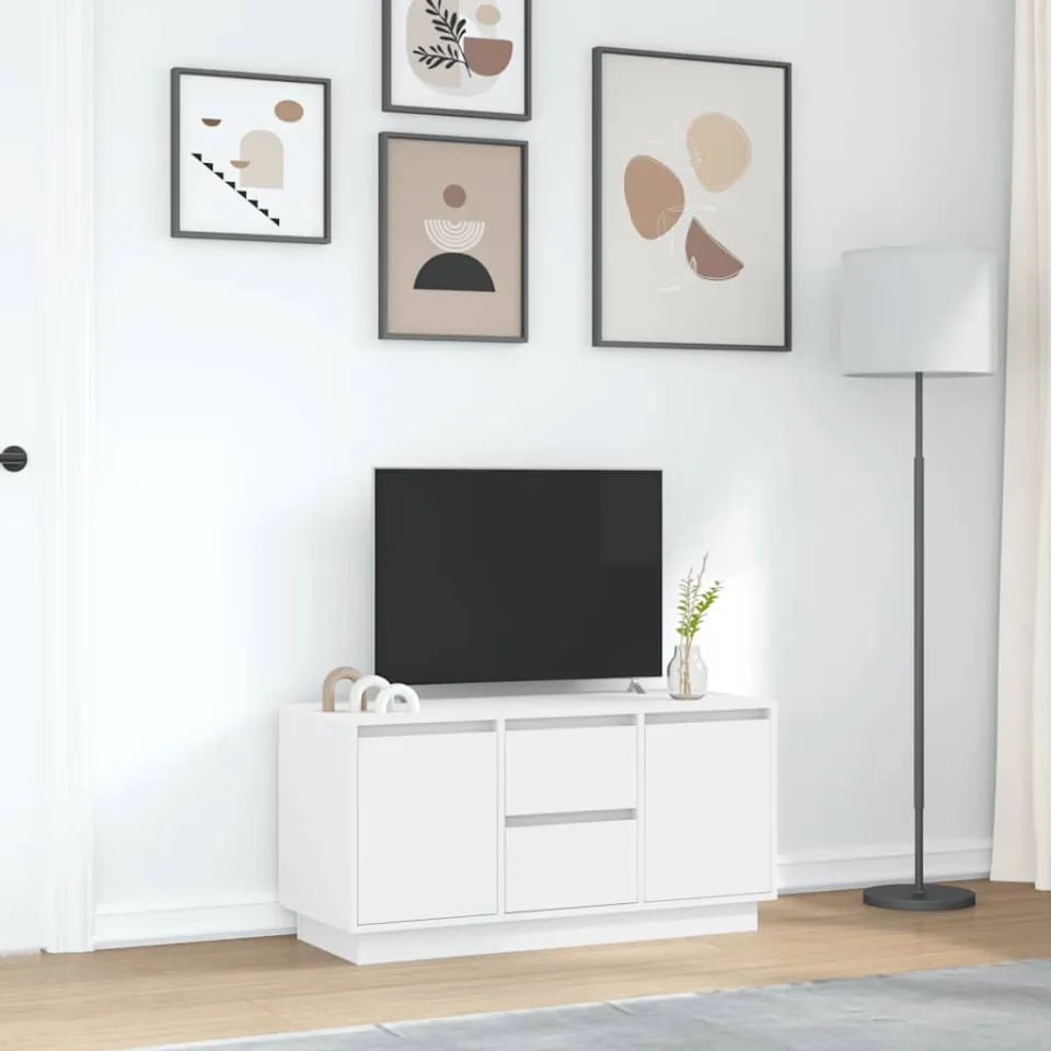 vidaXL Tv-meubel met LED-verlichting 100x41x50 cm wit, foto 3