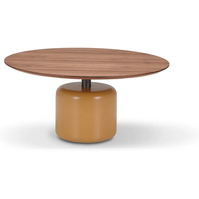 Icon Living Salontafel Sarah 004 Rond 80x38 Walnoot Poot Cognac