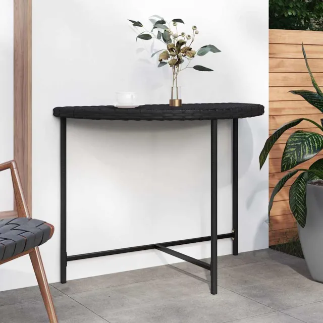vidaXL Tuintafel 100x50x75 cm poly rattan zwart, foto 2