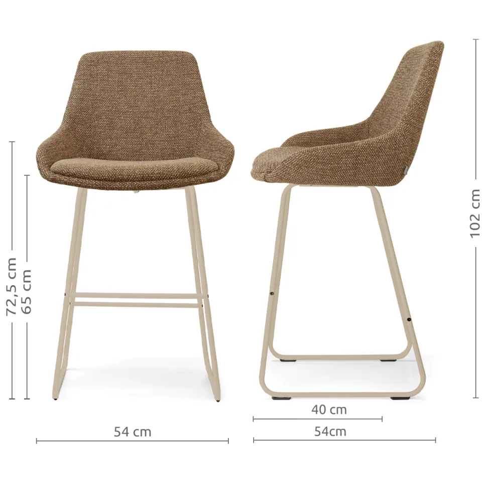 Nolon Nino-Isa barkruk bruin blend - beige onderstel - 65 cm, foto 2