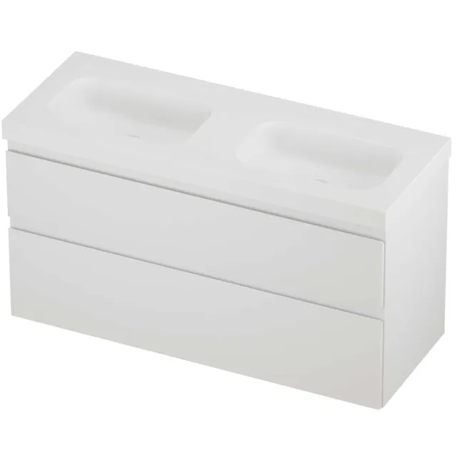 Proline Haga Badmeubelset Polystone Mezza 120x46x66 cm Mat White Mat Wit